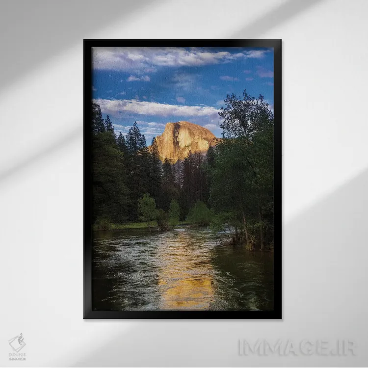 تابلو دکوراتیو Yosemite National Park, California, USA,نور شامگاهی بر هاف دو… اثر راس بیشاپ - نمای قابدار مشکی