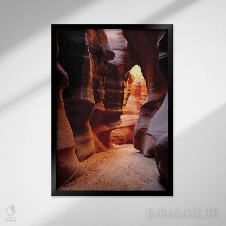 تابلو دکوراتیو Navajo Indian Reservation, Arizona, USA,شکل گیری های ظریف اسل… اثر راس بیشاپ - نمای قابدار مشکی
