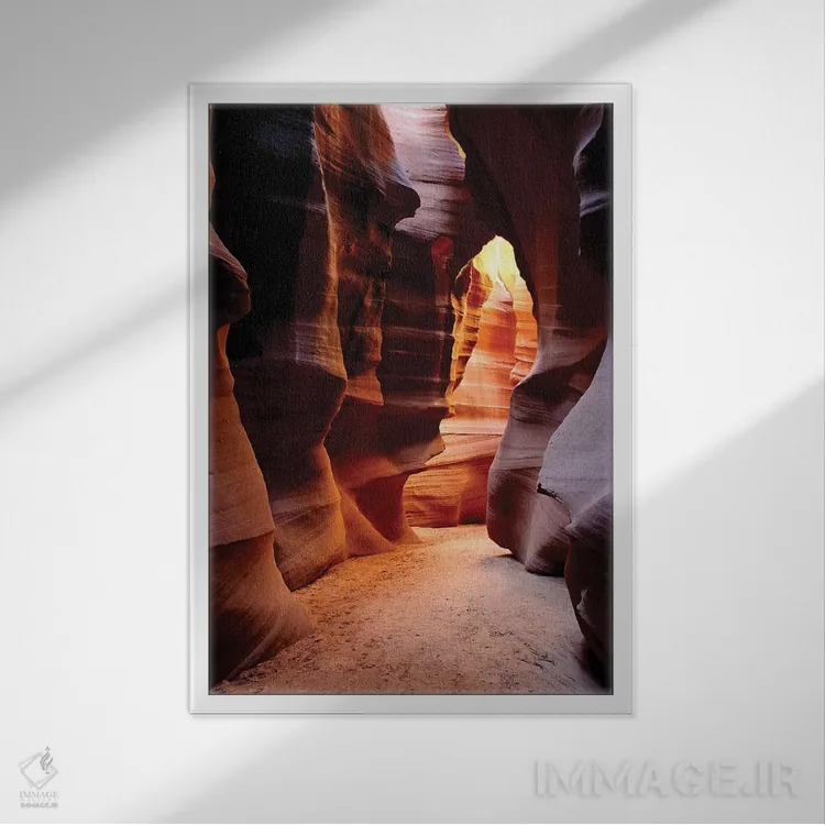 تابلو دکوراتیو Navajo Indian Reservation, Arizona, USA,شکل گیری های ظریف اسل… اثر راس بیشاپ - نمای قابدار سفید
