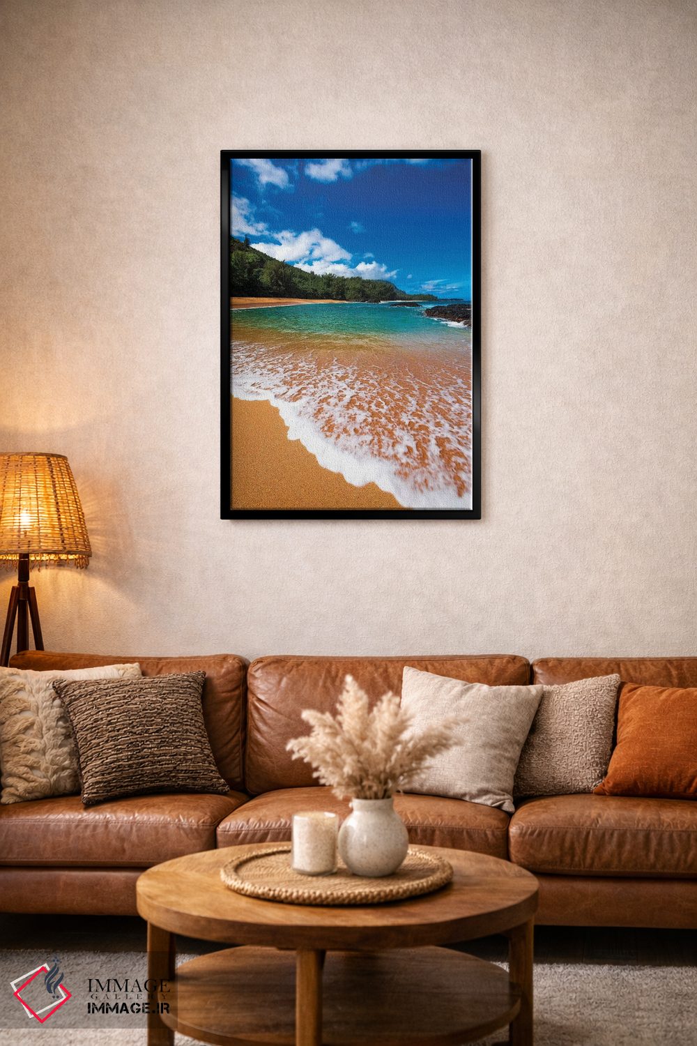 تابلو دکوراتیو Island of Kauai, Hawaii, USA,شن و موج در ساحل لوماهائی، جزیره… اثر راس بیشاپ - D5B
