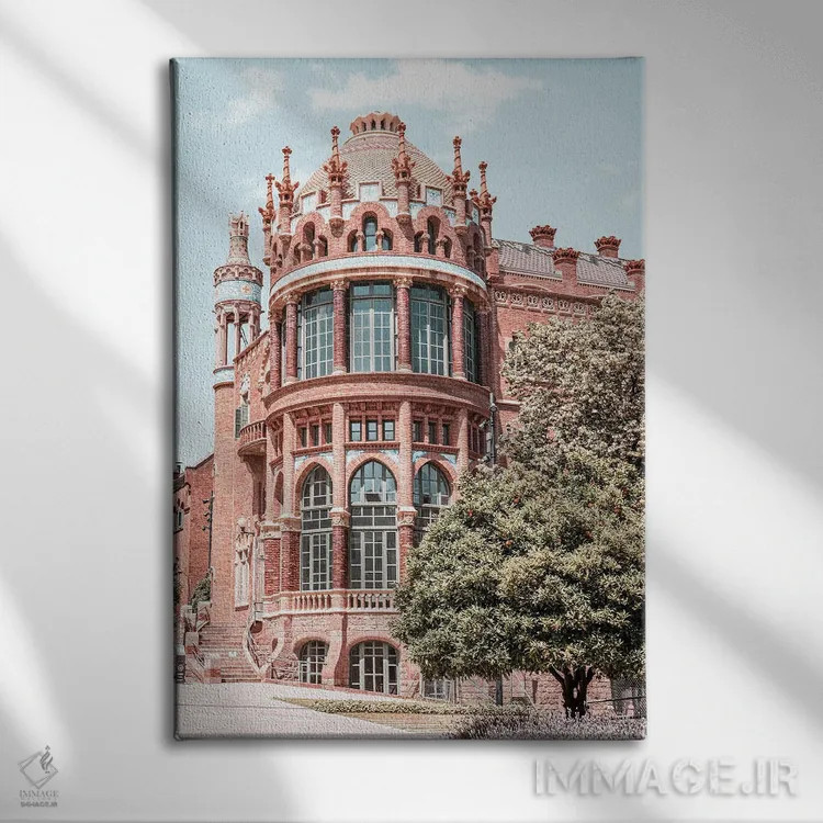 تابلو دکوراتیو بیمارستان سانتا کرو بارسلونا سه اثر رادو برکان - نمای روبهرو روی دیوار