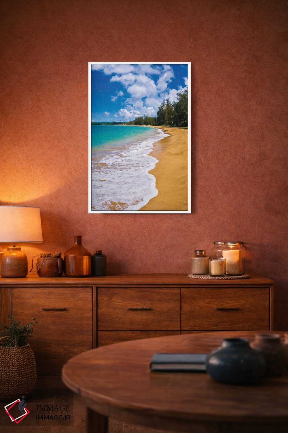 تابلو دکوراتیو Island of Kauai, Hawaii, USA,ساحل خالی و آب های آبی اقیانوس آ… اثر راس بیشاپ - D2W