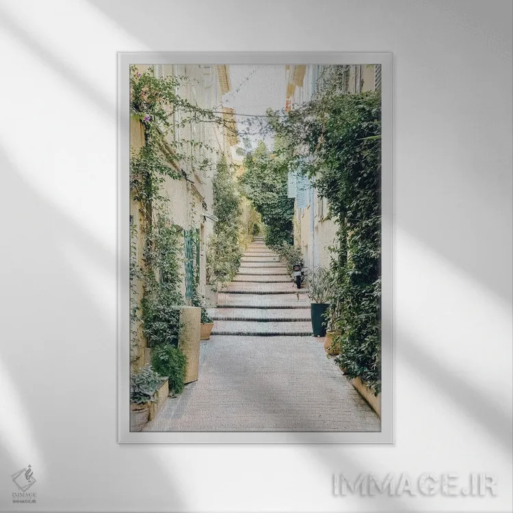 تابلو دکوراتیو France, French Riviera, Cote D'Azur,خیابان های زیبای آنتیب د… اثر رادو برکان - نمای قابدار سفید