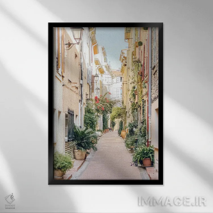 تابلو دکوراتیو France, French Riviera, Cote D'Azur,خیابان شهر آنتیب در پایی… اثر رادو برکان - نمای قابدار مشکی