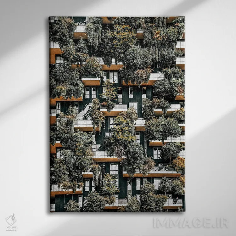 تابلو دکوراتیو جنگل عمودی بوسکو ۵ اثر رادو برکان - نمای روبهرو روی دیوار