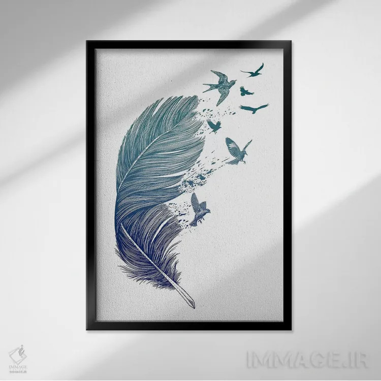تابلو دکوراتیو پرواز کن اثر ریچل کالدول - نمای قابدار مشکی