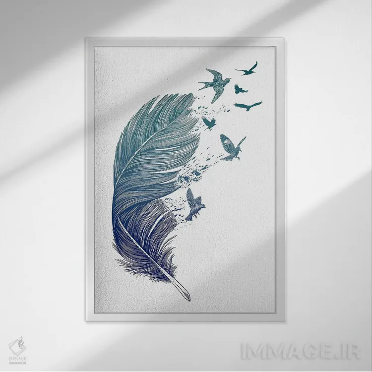 تابلو دکوراتیو پرواز کن اثر ریچل کالدول - نمای قابدار سفید