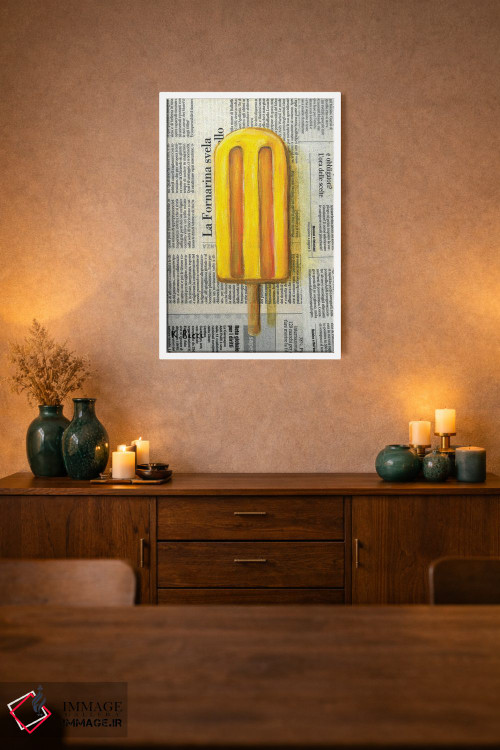 تابلو دکوراتیو بستنی یخی روی روزنامه اثر کاتیا ریچی - D1W