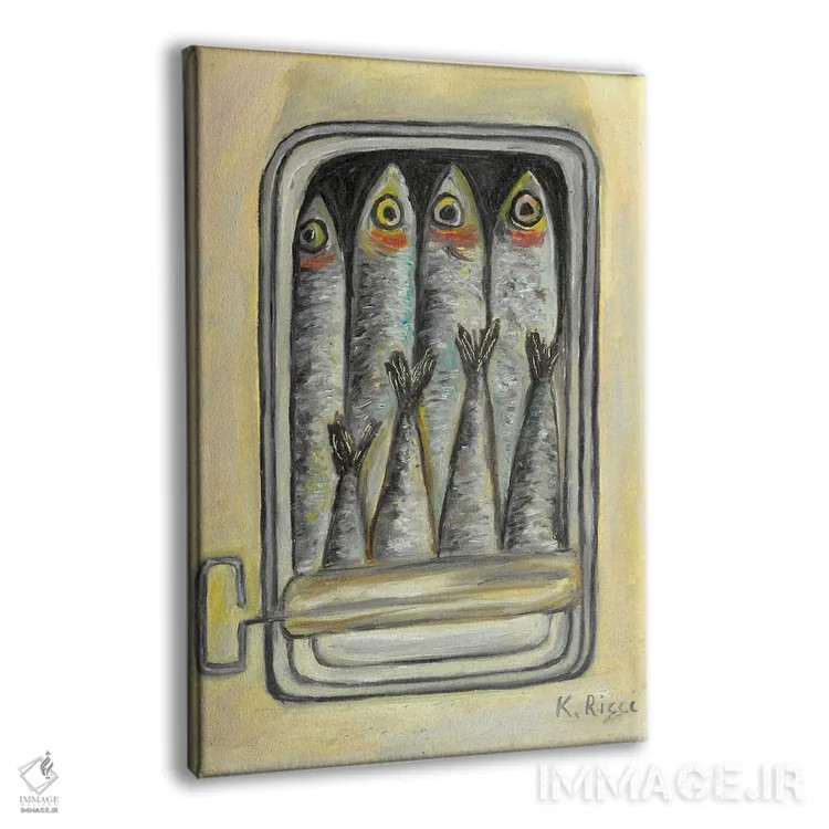 تابلو دکوراتیو ماهی کنسروی اثر کاتیا ریچی - نمای پرسپکتیو محصول