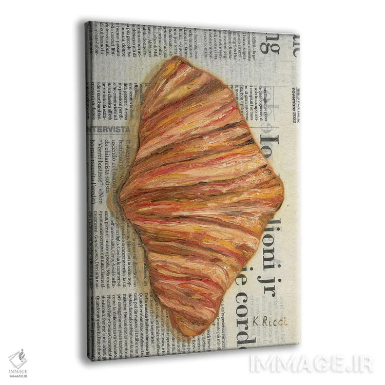 تابلو دکوراتیو کرواسان روی روزنامه اثر کاتیا ریچی - نمای پرسپکتیو محصول