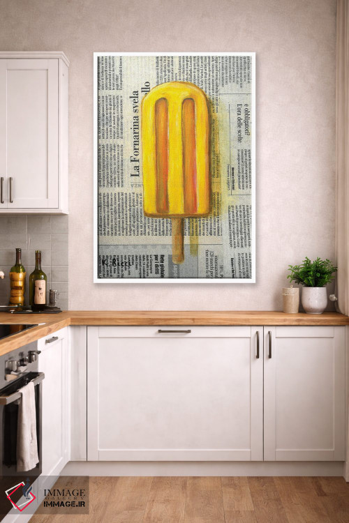 تابلو دکوراتیو بستنی یخی روی روزنامه اثر کاتیا ریچی - D3W