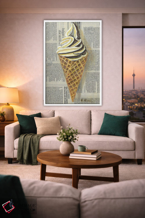 تابلو دکوراتیو بستنی روی روزنامه اثر کاتیا ریچی - D1W