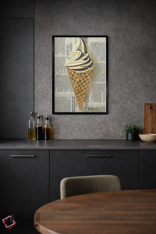 تابلو دکوراتیو بستنی روی روزنامه اثر کاتیا ریچی - D2B