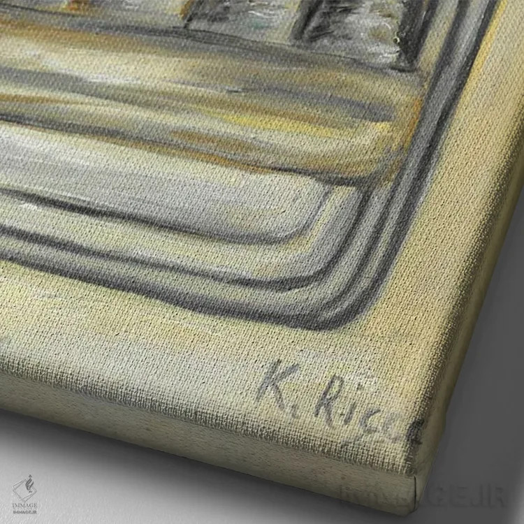 تابلو دکوراتیو ماهی کنسروی اثر کاتیا ریچی - نمای نزدیک بافت بوم