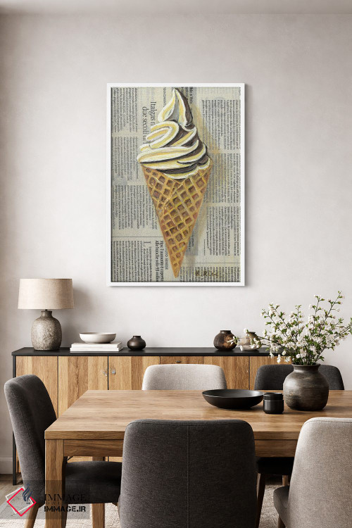 تابلو دکوراتیو بستنی روی روزنامه اثر کاتیا ریچی - D3W