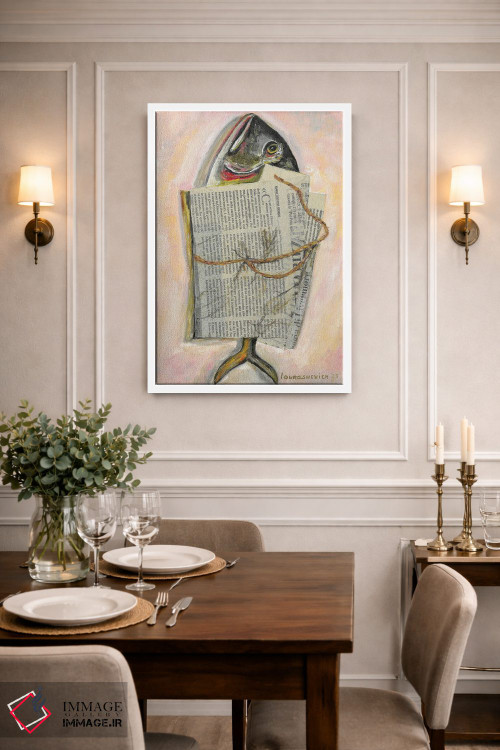 تابلو دکوراتیو ماهی پیچیده شده در روزنامه اثر کاتیا ریچی - D1W