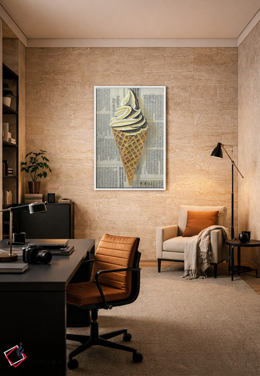 تابلو دکوراتیو بستنی روی روزنامه اثر کاتیا ریچی - D5W