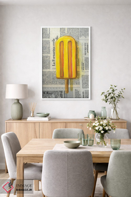 تابلو دکوراتیو بستنی یخی روی روزنامه اثر کاتیا ریچی - D5W