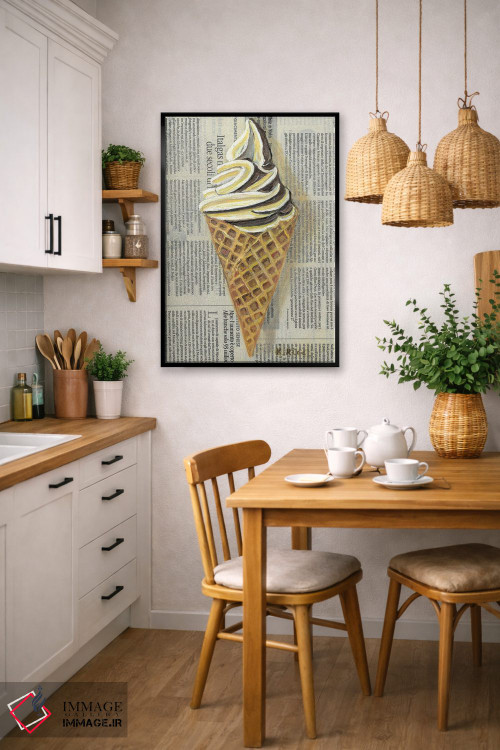 تابلو دکوراتیو بستنی روی روزنامه اثر کاتیا ریچی - D6B