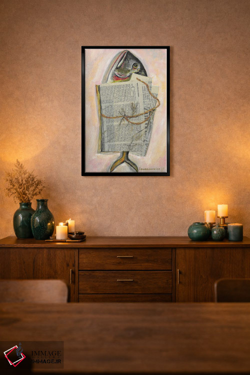 تابلو دکوراتیو ماهی پیچیده شده در روزنامه اثر کاتیا ریچی - D2B