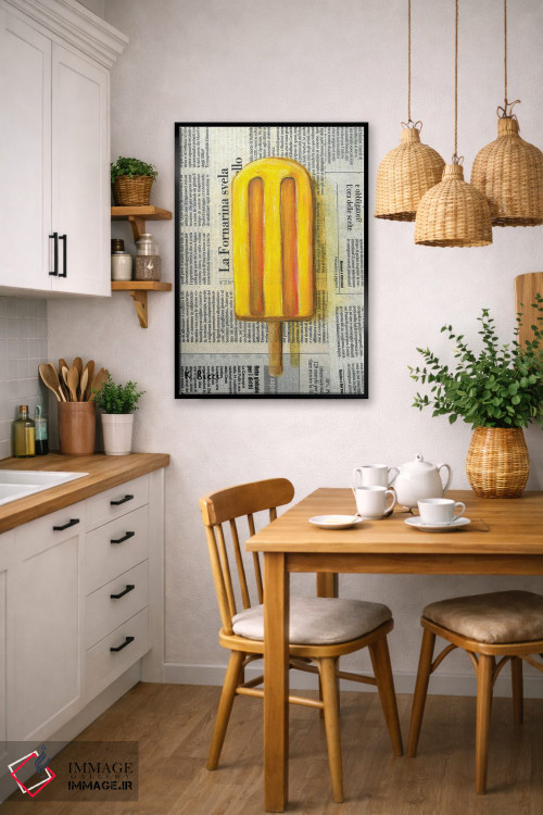 تابلو دکوراتیو بستنی یخی روی روزنامه اثر کاتیا ریچی - D6B