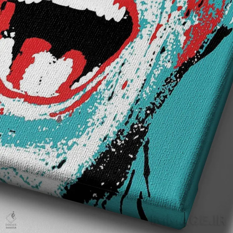 تابلو دکوراتیو روانی آمریکایی اثر راک کروماتیک - نمای نزدیک بافت بوم