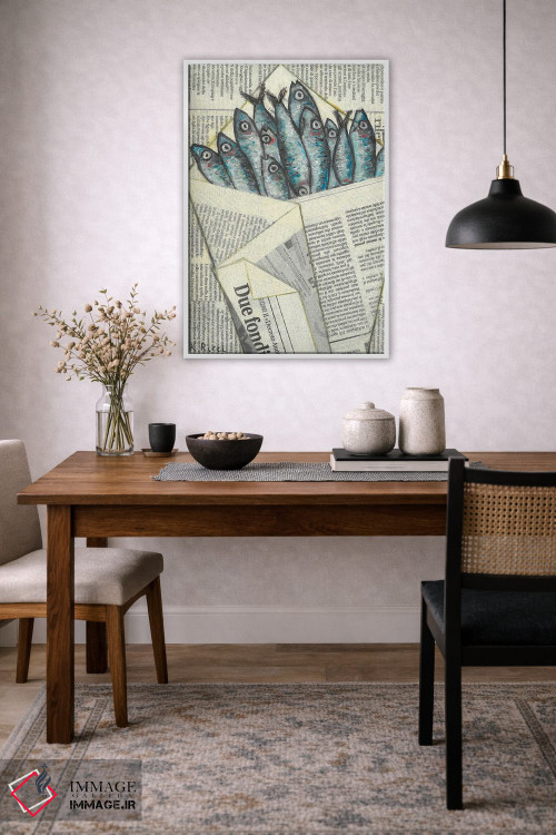 تابلو دکوراتیو ماهی کولی پیچیده شده در کیسه روزنامه اثر کاتیا ریچی - D2W