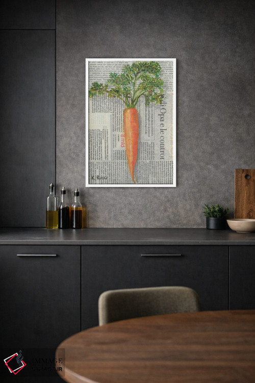 تابلو دکوراتیو هویج روی روزنامه اثر کاتیا ریچی - D1W