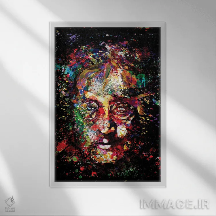 تابلو دکوراتیو جان لنون اثر راک کروماتیک - نمای قابدار سفید