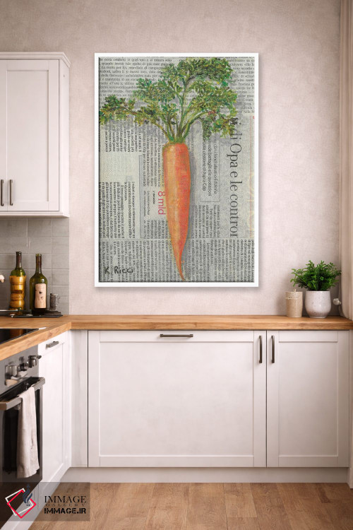 تابلو دکوراتیو هویج روی روزنامه اثر کاتیا ریچی - D3W
