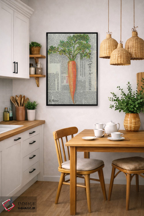 تابلو دکوراتیو هویج روی روزنامه اثر کاتیا ریچی - D5B