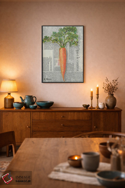 تابلو دکوراتیو هویج روی روزنامه اثر کاتیا ریچی - D6B