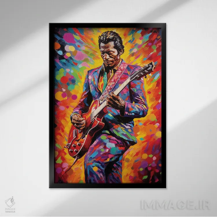 تابلو دکوراتیو چاک بری اثر راک کروماتیک - نمای قابدار مشکی