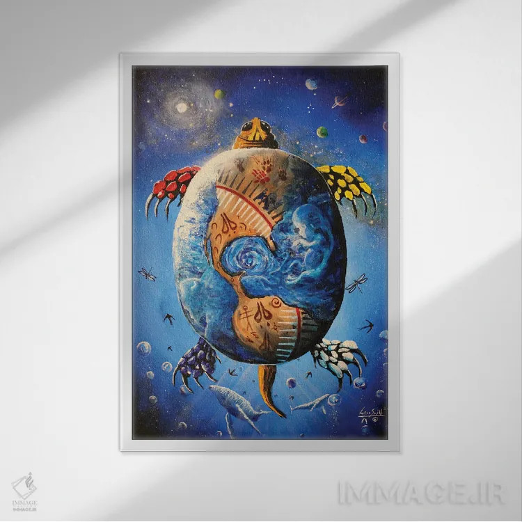 تابلو دکوراتیو رحم مادر اثر رد برد اسمیت آرت - نمای قابدار سفید