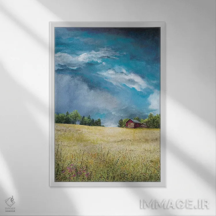 تابلو دکوراتیو طوفان نزدیک شونده اثر جیمز رباورگ - نمای قابدار سفید