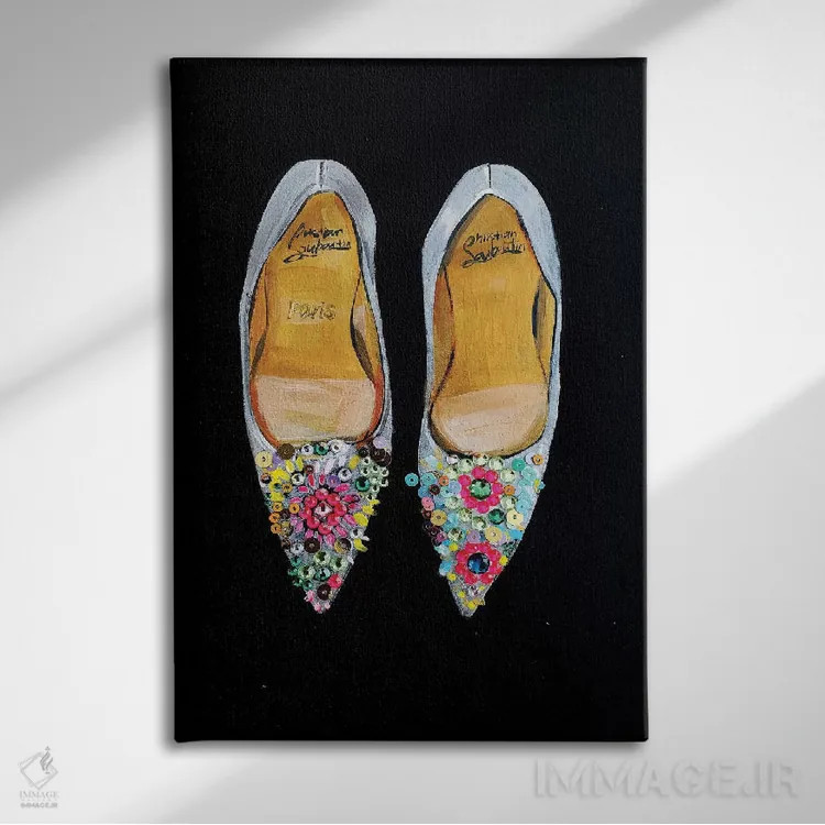 تابلو دکوراتیو کریستین لوبوتن جواهرنشان اثر رونگرونگ دوو - نمای روبهرو روی دیوار