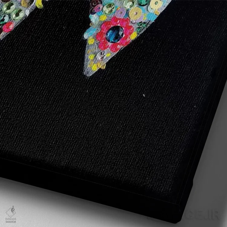 تابلو دکوراتیو کریستین لوبوتن جواهرنشان اثر رونگرونگ دوو - نمای نزدیک بافت بوم