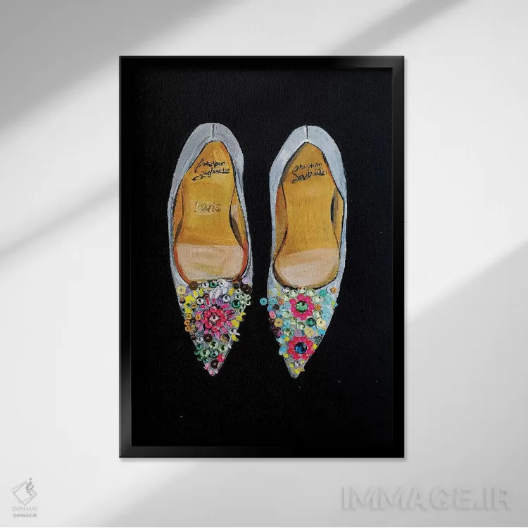 تابلو دکوراتیو کریستین لوبوتن جواهرنشان اثر رونگرونگ دوو - نمای قابدار مشکی