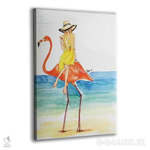 تابلو دکوراتیو سواری فلامینگو اثر رونگرونگ دوو - نمای پرسپکتیو محصول