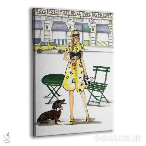 تابلو دکوراتیو روزی به سبک کیت اسپید اثر رونگرونگ دوو - نمای پرسپکتیو محصول