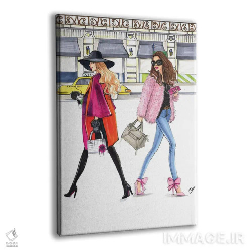 تابلو دکوراتیو طرفداران مد صورتی فوریه اثر رونگرونگ دوو - نمای پرسپکتیو محصول
