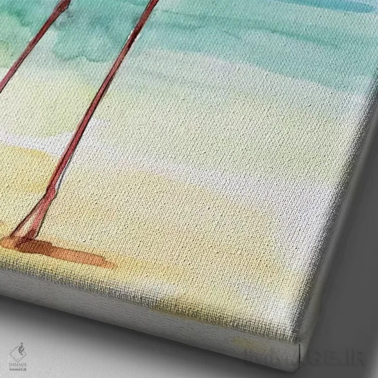 تابلو دکوراتیو سواری فلامینگو اثر رونگرونگ دوو - نمای نزدیک بافت بوم