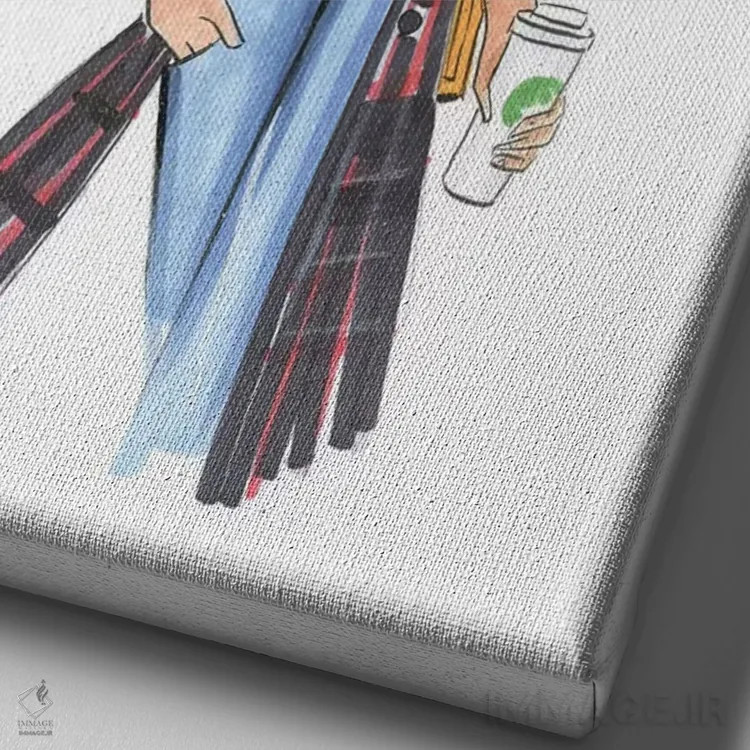 تابلو دکوراتیو امروز نه اثر رونگرونگ دوو - نمای نزدیک بافت بوم