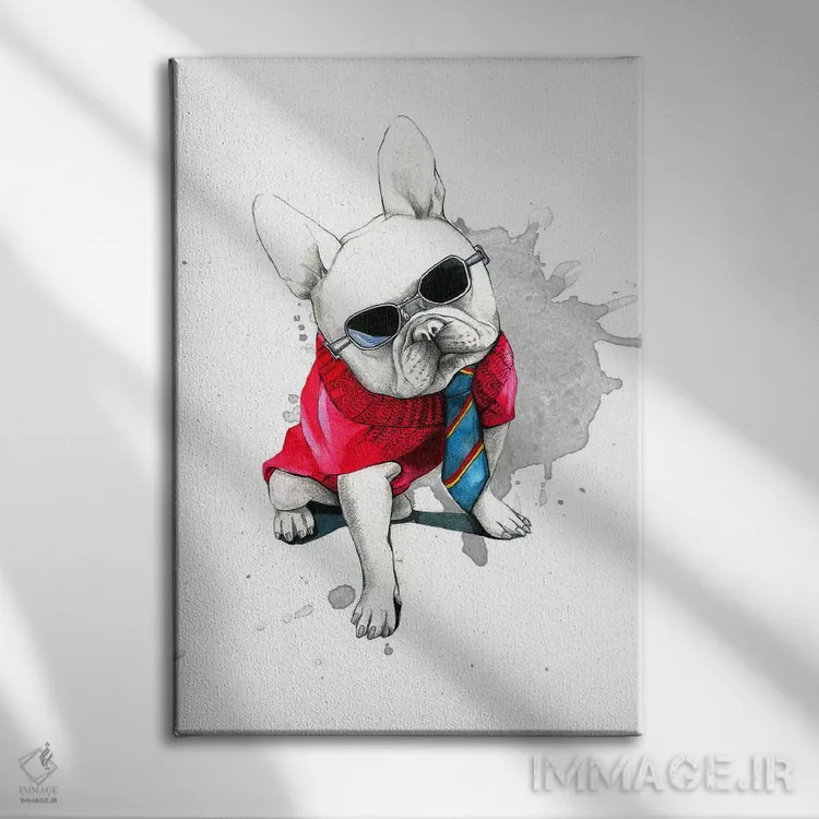 تابلو دکوراتیو بولداگ اثر رونگرونگ دوو - نمای روبهرو روی دیوار