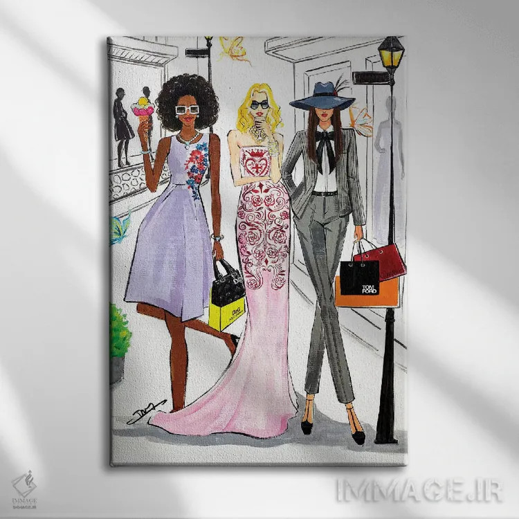 تابلو دکوراتیو روز خرید اثر رونگرونگ دوو - نمای روبهرو روی دیوار