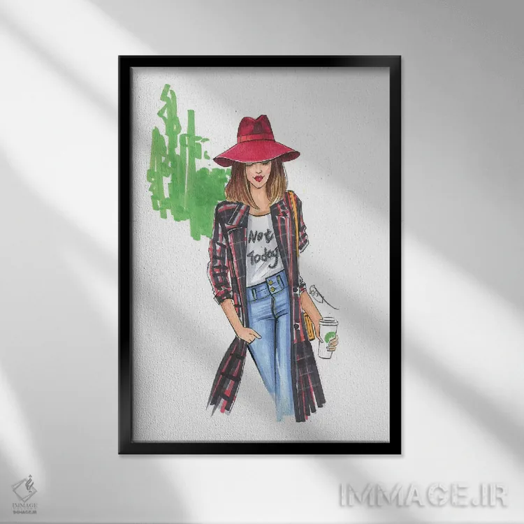 تابلو دکوراتیو امروز نه اثر رونگرونگ دوو - نمای قابدار مشکی