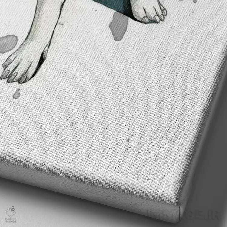 تابلو دکوراتیو بولداگ اثر رونگرونگ دوو - نمای نزدیک بافت بوم