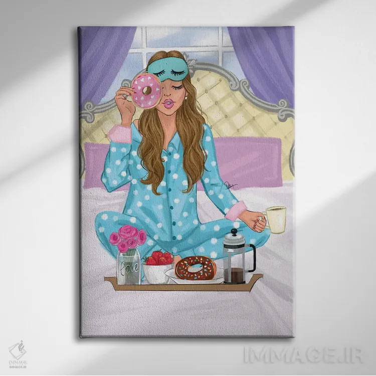 تابلو دکوراتیو آدری مدرن اثر رونگرونگ دوو - نمای روبهرو روی دیوار