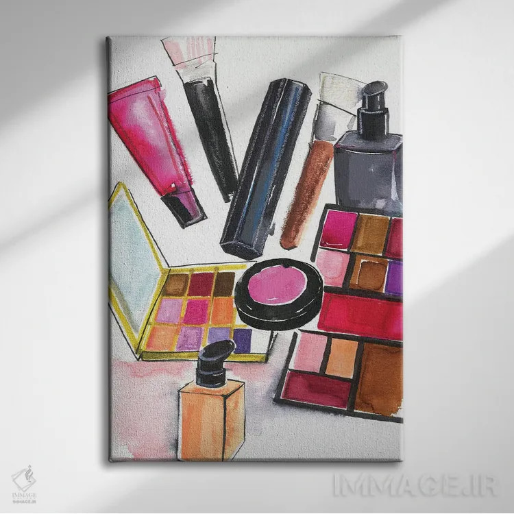 تابلو دکوراتیو لوازم آرایش نارس و مک اثر رونگرونگ دوو - نمای روبهرو روی دیوار
