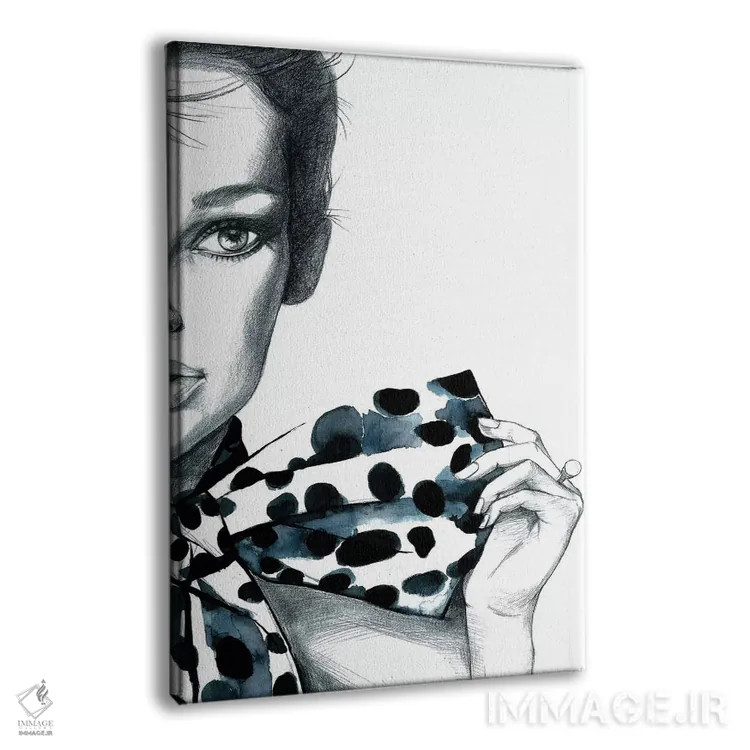 تابلو دکوراتیو دختر خال خالی اثر رونگرونگ دوو - نمای پرسپکتیو محصول